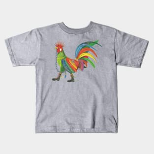 Punky Rooster Large Kids T-Shirt